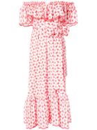 Lisa Marie Fernandez Floral Cold Shoulder Dress - White