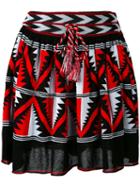 Laneus - Intarsia A-line Skirt - Women - Cotton/viscose - 42, Black, Cotton/viscose