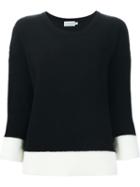 Moncler Contrast Trim Sweater, Women's, Size: Large, Black, Cashmere/wool
