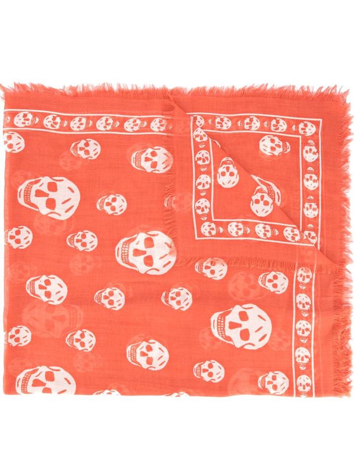 Alexander Mcqueen Skull Print Scarf - Yellow