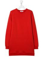 Msgm Kids Teen Fringed Sweater Dress - Red