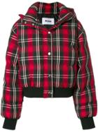 Msgm Checked Bomber Jacket - Red