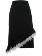 Christopher Kane Feather Insert Skirt, Women's, Size: 44, Black, Spandex/elastane/viscose