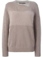 Agnona Hole Pattern Sweater, Women's, Size: 46, Nude/neutrals, Cashmere/angora/polyamide