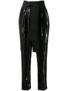 P.a.r.o.s.h. Sequin Wrap Waist Trousers - Black