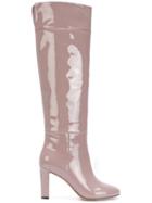 Agnona Knee Length Boots - Pink & Purple