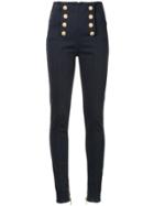 Balmain Slim Double-breasted Jeans - Blue