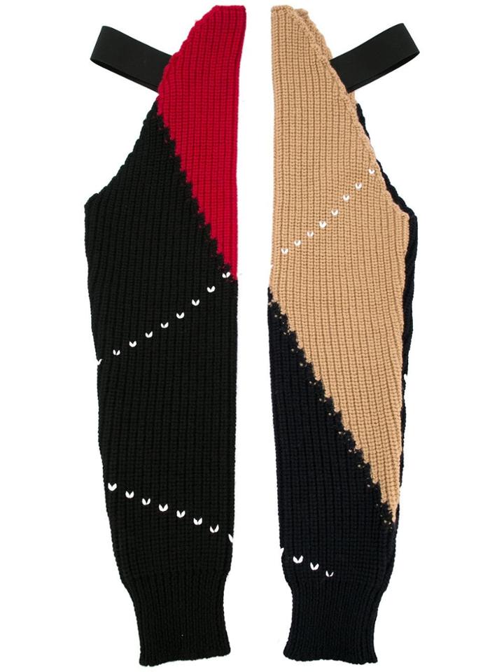 Raf Simons Colour-block Gloves - Metallic