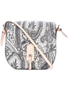 Etro Paisley Print Bag With Contrast Details, Women's, Black, Calf Leather