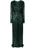 P.a.r.o.s.h. Embellished Flared Maxi Dress - Green