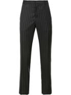 Alexander Mcqueen Pinstriped Straight-leg Trousers, Men's, Size: 54, Black, Viscose/acetate/wool