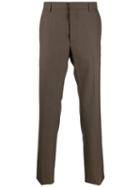 Prada Checked Slim-fit Trousers - Brown