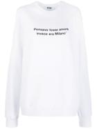 Msgm Printed Slogan Sweatshirt - White