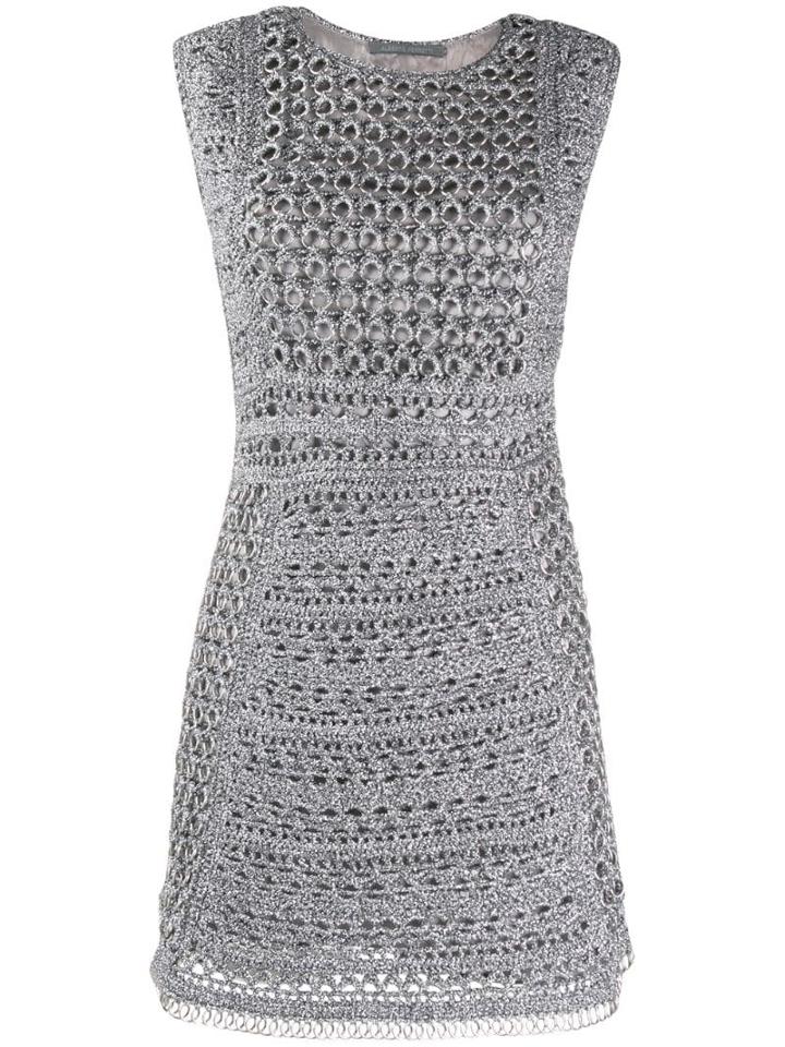 Alberta Ferretti Knitted Mini Dress - Grey