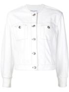 Sonia Rykiel Buttoned Denim Jacket, Women's, Size: 38, White, Cotton/polyurethane