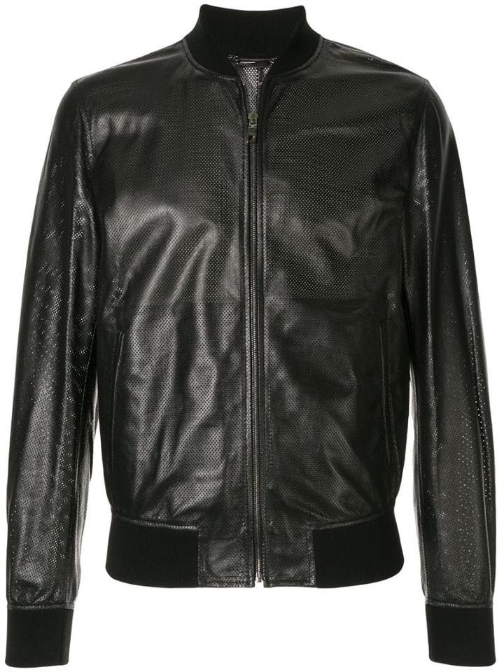 Dolce & Gabbana Perforated Bomber Jacket - Black