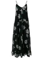 Dondup Floral Print Maxi Dress - Black