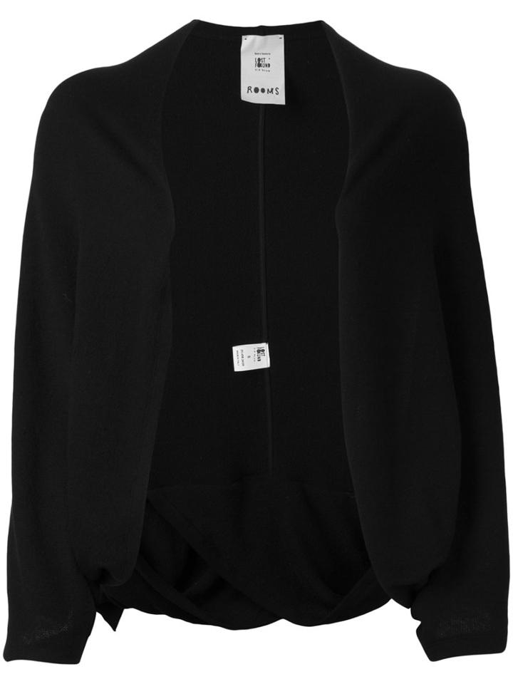 Lost & Found Rooms Open Cardigan, Women's, Size: Medium, Black, Cotton/elastodiene/viscose