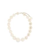 Chanel Vintage Logo Ball Necklace - White