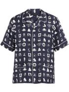 Prada Logo Printed Pyjama Shirt - Blue