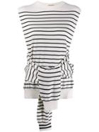 Mrz 2-in-1 Tie Waist Top - White