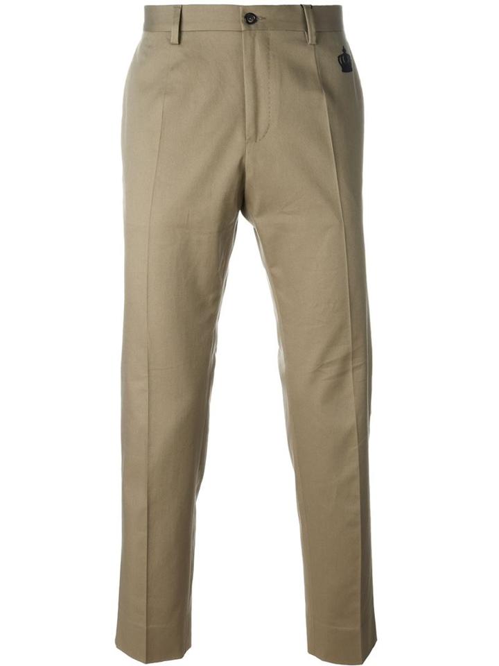 Dolce & Gabbana Embroidered Crown Tailored Trousers