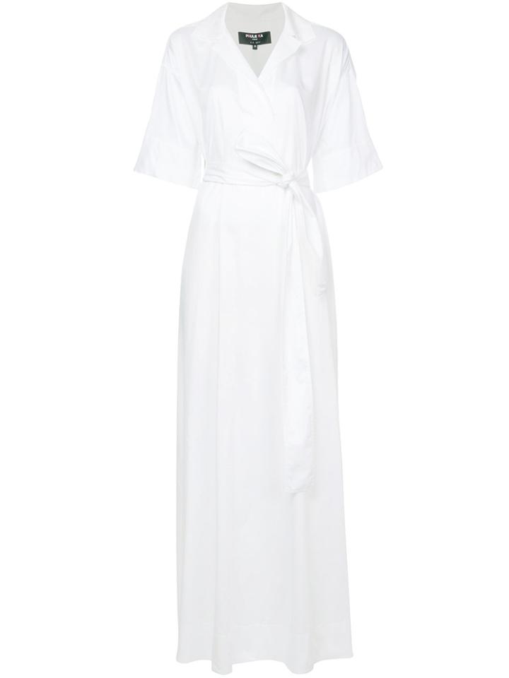 Paule Ka Long Woven Wrap Dress - White