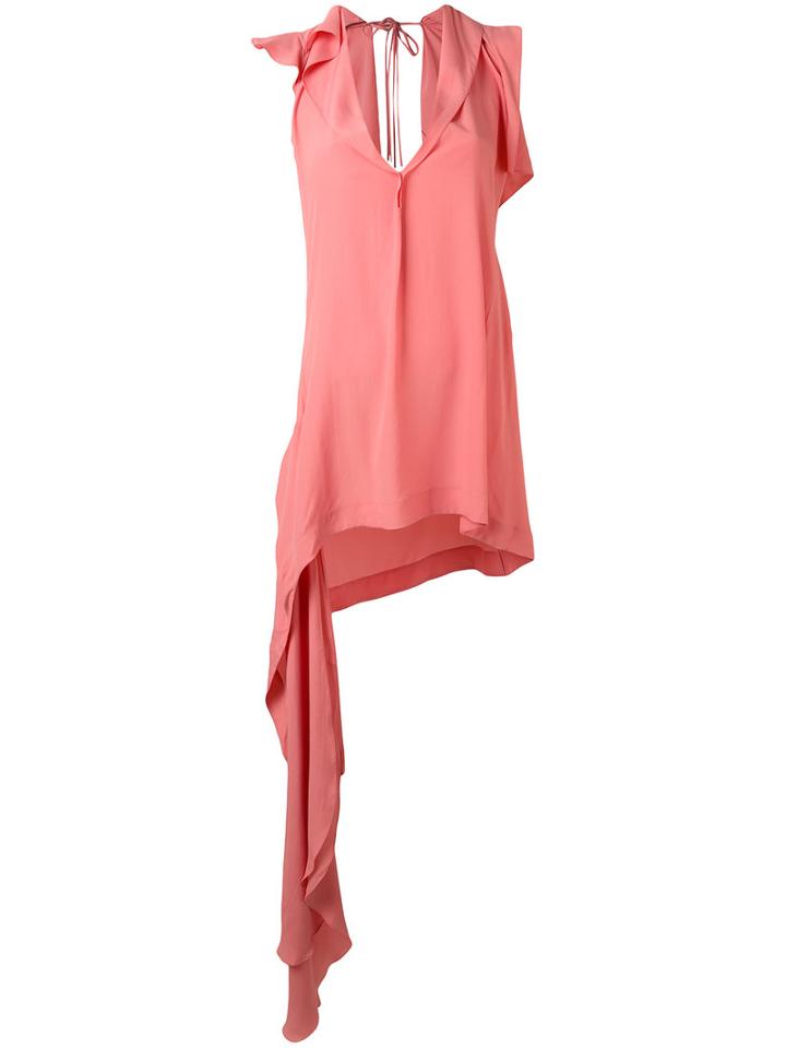 Marni - Asymmetric Draped Sash Blouse - Women - Silk/acetate - 40, Pink/purple, Silk/acetate