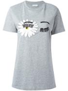 Chiara Ferragni Eye Print T-shirt, Women's, Size: Medium, Grey, Cotton/polyester