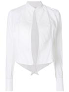 Mes Demoiselles Cropped Open Front Jacket - White