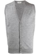 John Smedley Wool Sleeveless Cardigan - Grey