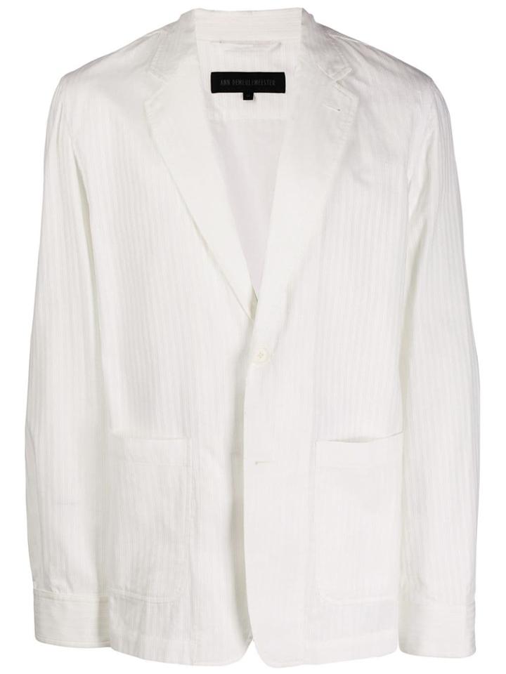 Ann Demeulemeester Striped Single-breasted Blazer - White