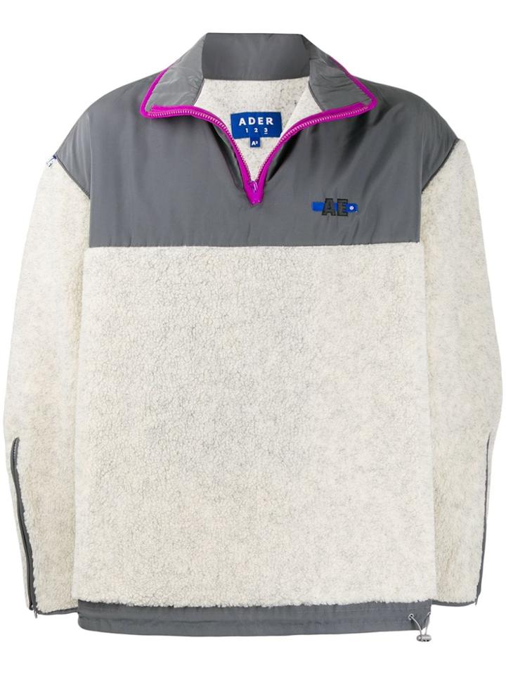 Ader Error Contrast V-neck Sweatshirt - Neutrals