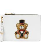 Moschino Appliqué Circus Bear Clutch - White