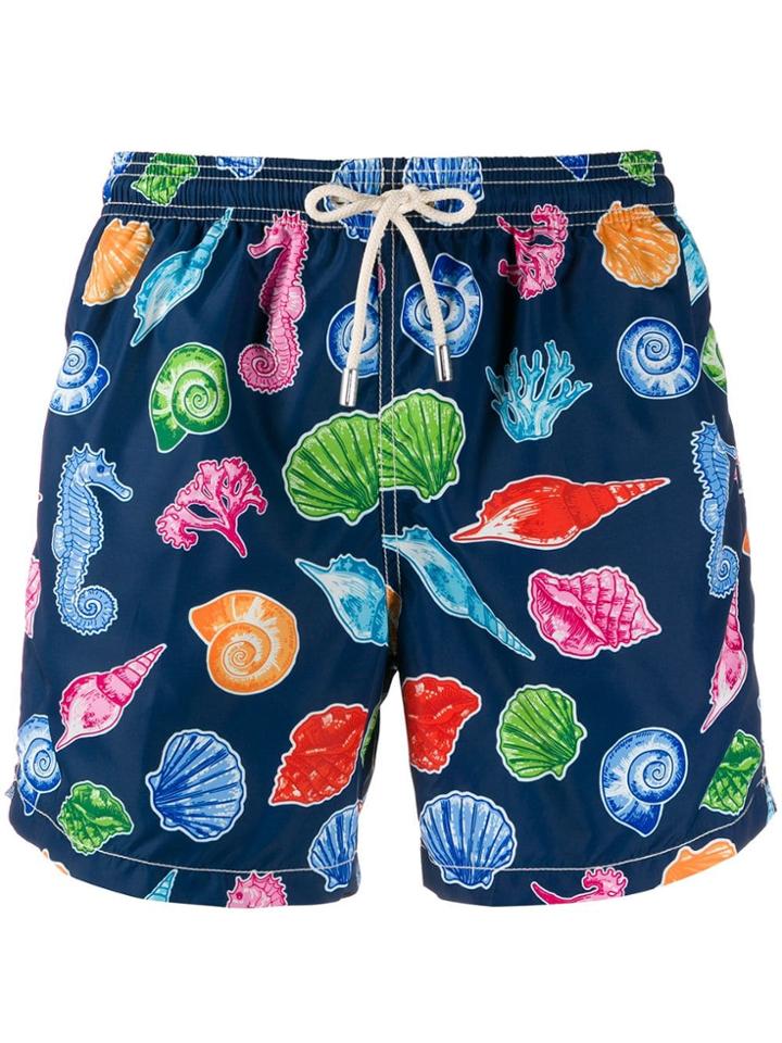 Mc2 Saint Barth Sea Print Swim Shorts - Blue