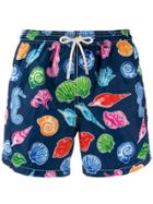 Mc2 Saint Barth Sea Print Swim Shorts - Blue