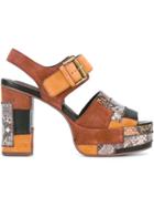 See By Chloé Snakeprint Buckled Sandals - Multicolour