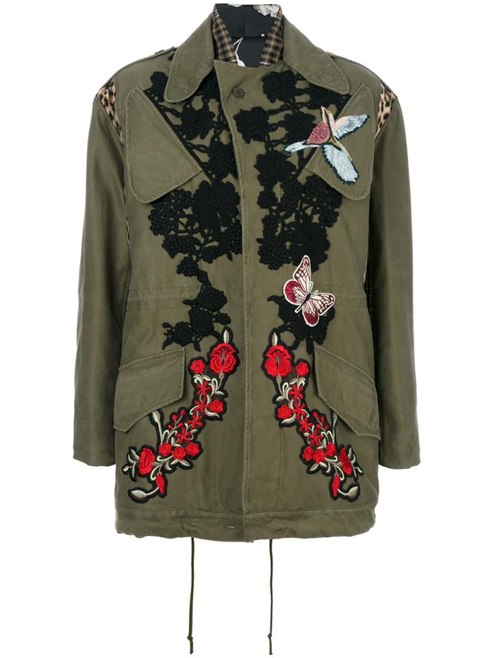 Antonio Marras Rose Patch Parka - Green