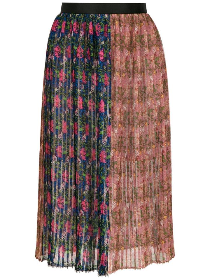 À La Garçonne Pleated Printed Skirt - Multicolour