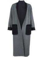 Liska 'satoneve' Cardi-coat, Women's, Grey, Mink Fur/cashmere