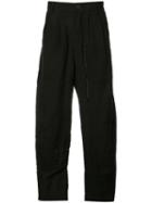 Ziggy Chen Panelled Wide-leg Trousers, Men's, Size: 46, Black, Cotton/linen/flax/ramie