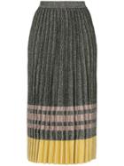 Derek Lam 10 Crosby Pleated Lurex Knit Skirt - Black