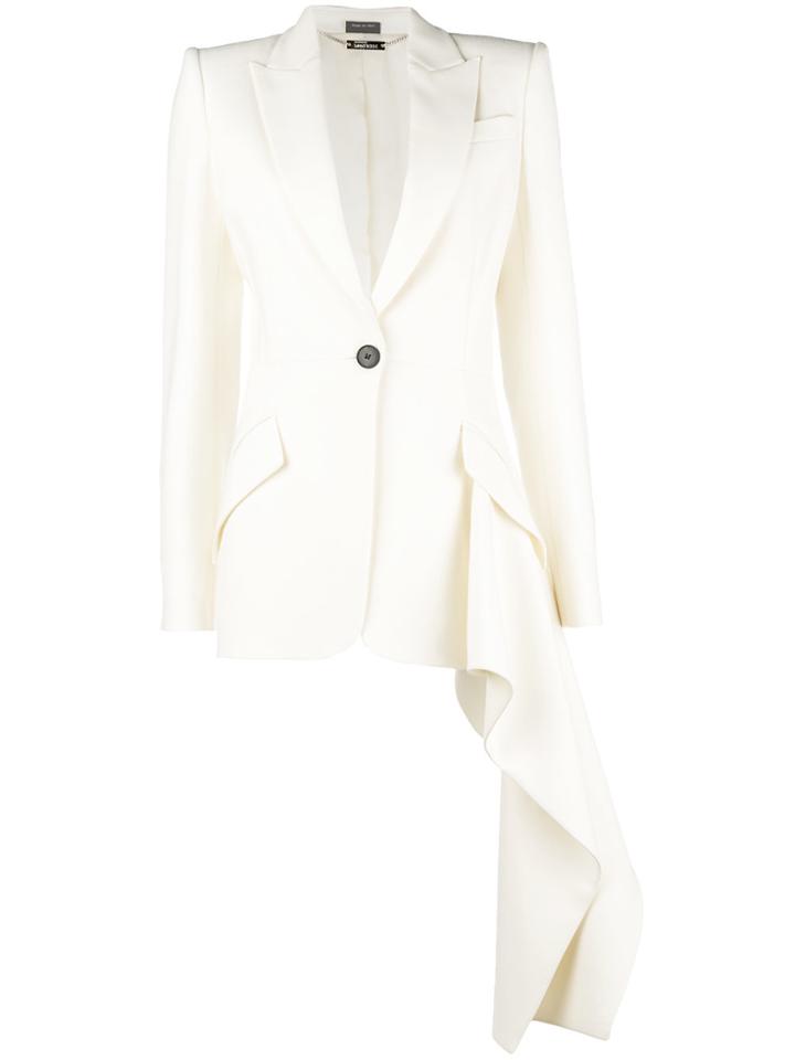 Alexander Mcqueen Fitted Waist Jacket - White