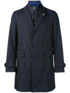 Manuel Ritz Zip Single Breasted Coat - Blue