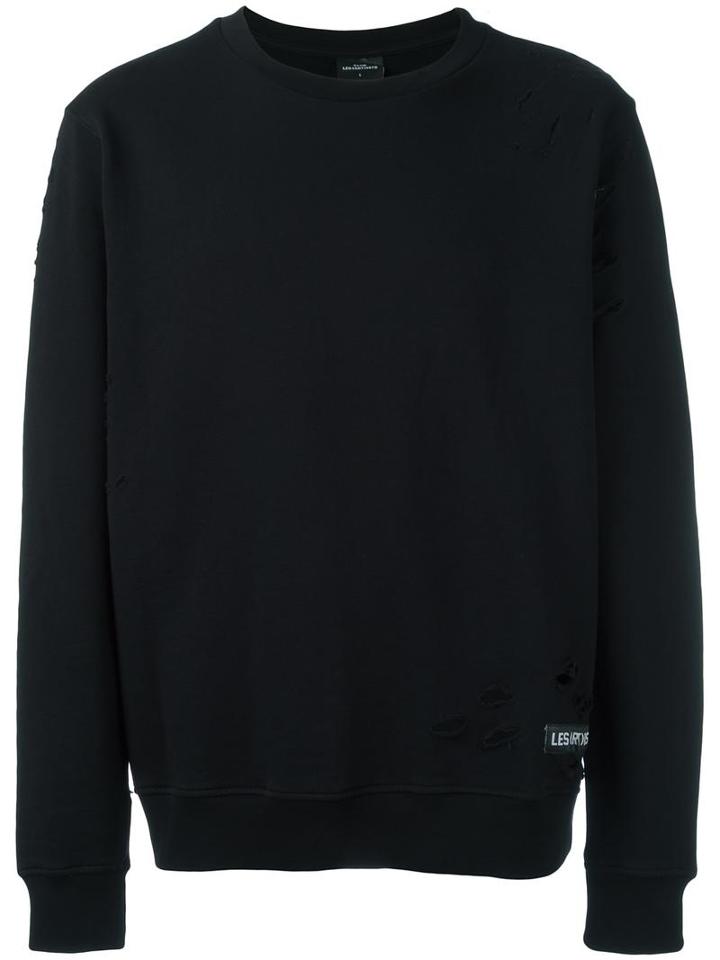 Les (art)ists Distressed Sweatshirt, Men's, Size: Large, Black, Cotton