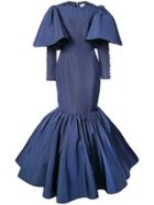 Christian Siriano Peplum Evening Dress - Blue