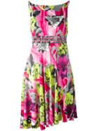 Versace Collection - Abstract Floral Print Dress - Women - Polyamide/polyester/spandex/elastane/viscose - 44, Pink, Polyamide/polyester/spandex/elastane/viscose