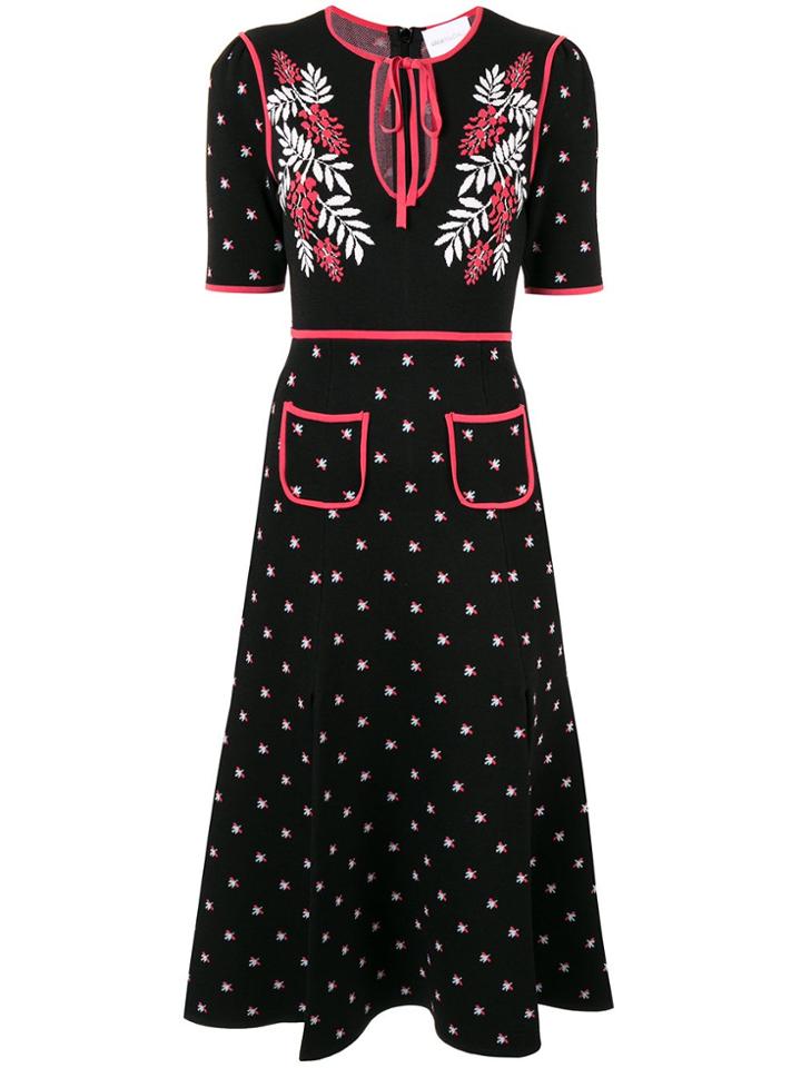 Alice Mccall Neck Tie Knitted Dress - Black