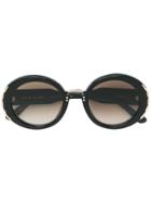 Elie Saab Oversized Round Frame Sunglasses - Black
