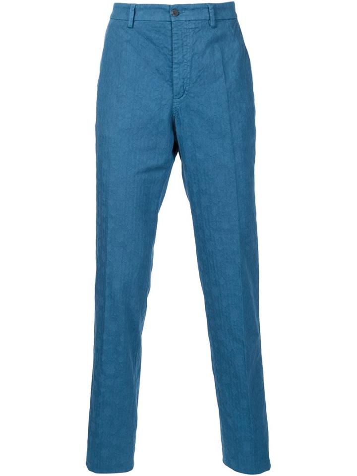Missoni Jacquard Trousers, Men's, Size: 50, Blue, Cotton